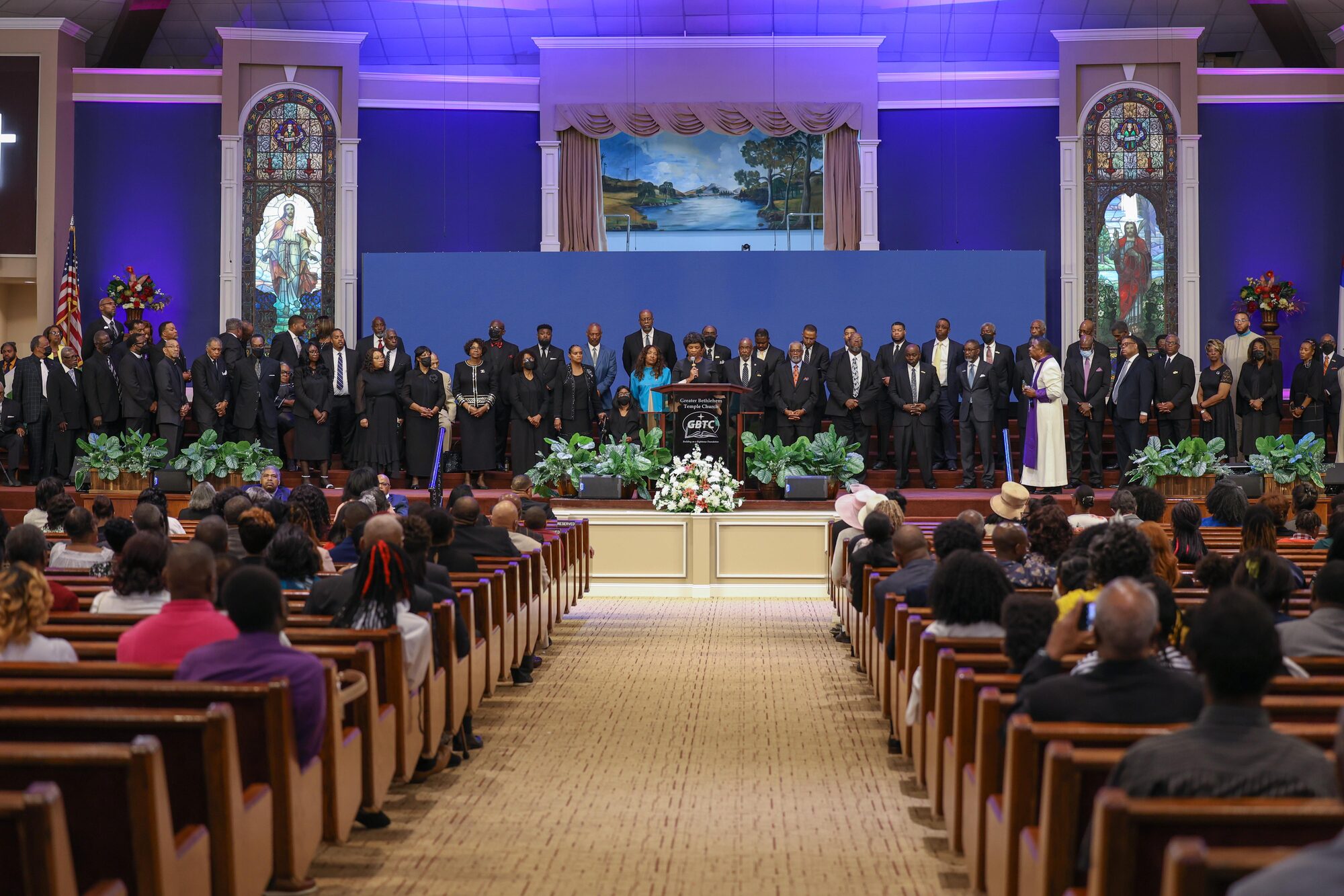 Greater Bethlehem Temple Church congregation in worship